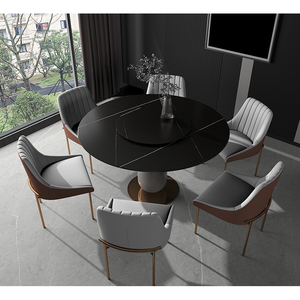 Dalle en céramique en porcelaine 12 mm Finition mate Pierre frittée Carrelage en céramique Table ronde à manger - Product Image 6