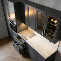 Armoires de cuisine RTA Shaker avec tiroirs à fermeture amortie et emplacements pour four encastré