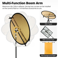 Support de fixation AL-2 avec tête pivotante, bras télescopique pour réflecteur, support de bras pour éclairage supérieur et sac de sable pour flash Speedlite et mini flash