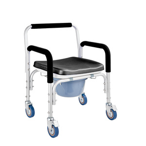 Aluminum Alloy Commode <b>Chair</b> With Wheels Portable Toilet For Home Use Foldable And Flushable - Product Image 3