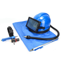 Casque de protection ETRUST prêt à être expédié avec cape pour le sablage aux températures extrêmes 39x27x25cm