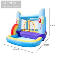 AirMyFun Kids Play Ballon Rainbow Gonflable Jump Bouncy Castle Bounce House With Ball Pool