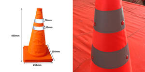 45cm 18 pulgadas plegable 2 uds <span class=keywords><strong>50mm</strong></span> reflectores LED intermitente carretera retráctil conos de seguridad - Product Image 3