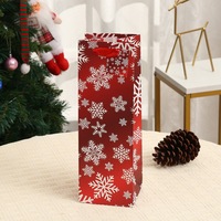 Sacs cadeaux en papier pour bouteilles de vin de Noël, emballage individuel avec poignée en ruban, prêts à être expédiés