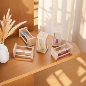 Minuteur sablier personnalisé en bois, portable, 1/3/5 minutes, style Art Déco moderne, fait main, pour mariage, bureau, cadeau d'affaires, sablier à thé - Product Image 2