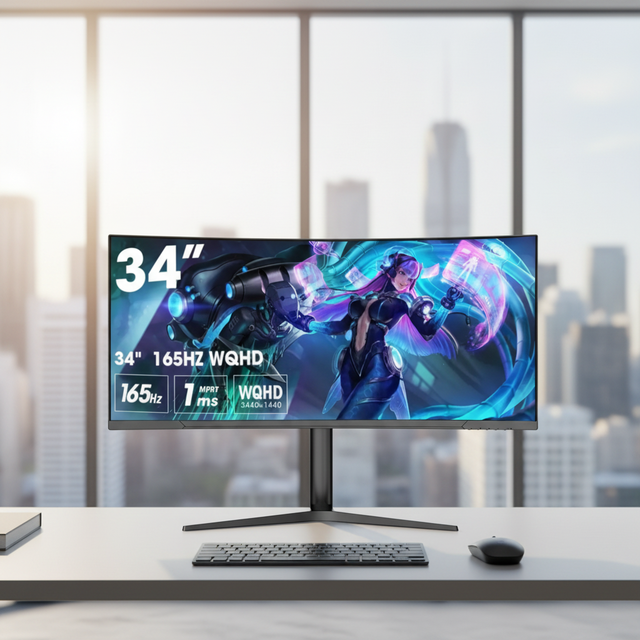 OEM 4K 5K 34 49 Inch Desktop 165Hz 240Hz Computer Curved PC LCD Gaming Monitor