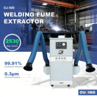 Extracteur de fumées de soudage mobile à double bras, collecteur de poussière industriel pour le soudage, le meulage, le polissage et l'élimination des fumées