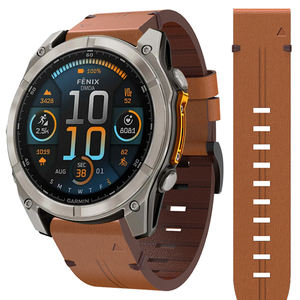 Correa QuickFit de 22mm y 26mm para Garmin D2 <span class=keywords><strong>Bravo</strong></span>/Charlie/Delta PX, correa de cuero genuino para Garmin D2 Delta/Mach 1, pulsera de reloj - Product Image 1