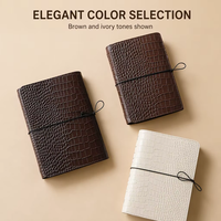 Couverture de carnet personnalisée en cuir PU effet crocodile de qualité supérieure, pliable en trois, rechargeable, avec sangle, cadeau de luxe, cordon élastique en gros