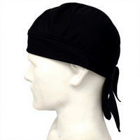 Casquette de pirate personnalisable, durag ajustable, motif tête de mort, 100% polyester, matière respirante en maille, doublure de casque pour le cyclisme, extérieur, unisexe