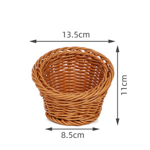 Cesta de plato cilíndrico tejido de ratán versátil hecha a mano para olla caliente aperitivos frutas y palomitas de maíz - Product Image 4