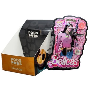Sachet plat en Mylar à trois soudures latérales, imprimé sur mesure, pour emballage de snacks, cigares, avec fermeture éclair, pochette en plastique avec boîte pour rouleaux - Product Image 1