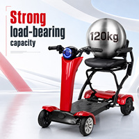 Scooter de mobilité pliable à quatre roues pour personnes âgées, moteur sans balais 500W, batterie au lithium étanche haute résistance 120 kg, télécommande