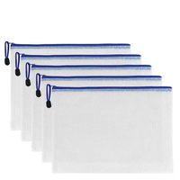 Sacs de fichiers à fermeture éclair en PVC transparent et étanche imprimés sur mesure pochette à documents en maille directe d'usine pour fournitures de stockage scolaire de bureau