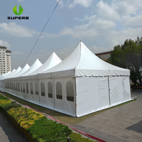 Tente de réception en PVC avec structure en aluminium robuste 20x40 pour mariage, grands événements et salons professionnels - Conception modulaire sur mesure avec logo