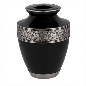 Regent Black Brass Cremación Funeral Memorial Adulto Ash Urnas humanas Bolsa de terciopelo gratis - Product Image 1