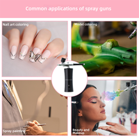 Pistolet Compresseur d'Air Sans Fil Rechargeable Haute Pression ABS Kit Aérographe de Maquillage, Nail Art, Décoration de Gâteaux pour Salons, Barbiers et Artistes