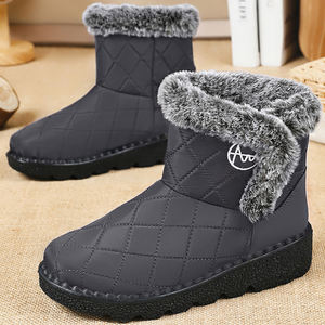 Bottes de neige pour femmes, tendance, <span class=keywords><strong>hiver</strong></span>, neuves, douces, imperméables, rembourrées, épaisses, mi-mollet, hautes, anti-froid, chaudes, antidérapantes, une seule pièce - Product Image 2