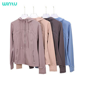 Ropa <span class=keywords><strong>DE</strong></span> TRABAJO Chaquetas Chaqueta <span class=keywords><strong>de</strong></span> yoga con capucha deportiva con cremallera delgada para mujer para correr y hacer ejercicio <span class=keywords><strong>de</strong></span> talla grande Tops para damas - Product Image 6