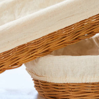 Meilleure vente Panier à pain rond en rotin et rotin Plateau à pain avec doublure en toile de coton