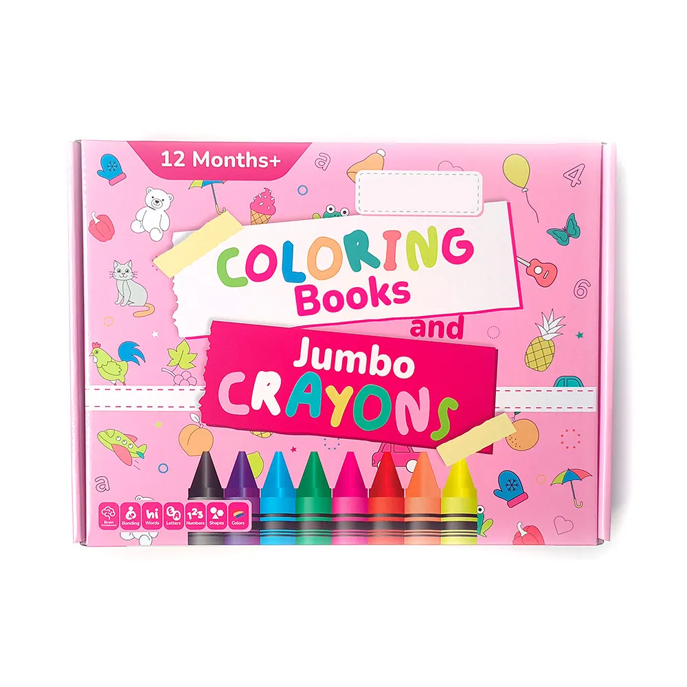 2024 new coloring books for children and jumbo crayons interesting girl games educational toys paper box
