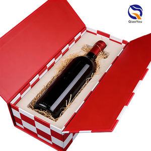 Boîte cadeau <span class=keywords><strong>de</strong></span> luxe personnalisée à double porte pour vin rouge, emballage rigide en carton pour <span class=keywords><strong>bouteille</strong></span> unique - Product Image 1
