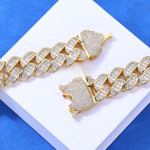 Cadenas cubanas Miami de plata 925 con moissanita GRA VVS1 de alta gama, personalizadas al por mayor, estilo Hip Hop, con incrustaciones de circonitas, precio por longitud - Product Image 2