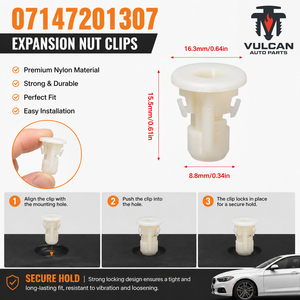 Nuovo Clip di Fissaggio in Plastica Premium <span class=keywords><strong>Beige</strong></span> per OE 07147201307, per Rivestimento Passaruota Auto e Copertura Vano Motore - Product Image 2
