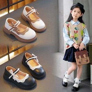 Zapatos de Princesa para Niñas 2025, Nuevo Estilo Otoñal, con Lazo, Plantilla Suave de PU, Puntera de Cuero, Calzado Infantil Moderno con Velcro - Product Image 4