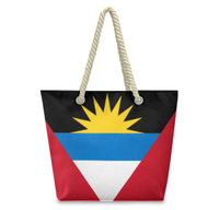 Sac fourre-tout avec drapeau d'Antigua, poignées en corde de chanvre, grande capacité, durable, imperméable, sac à bandoulière polyvalent pour le travail, les voyages, la plage