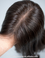 Perruque juive 100% cheveux naturels, à nœuds simples, nouée à la main, avec dessus en dentelle, couleur noir naturel, invisible et confortable pour les femmes souffrant de perte de cheveux, pour usage quotidien
