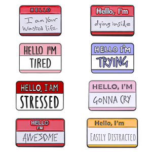 Spille Personalizzate con Bolle di Dialogo, Distintivi in Smalto Morbido con Frasi Divertenti, Emblemi Metallici Creativi per Eventi, Club e Regali Aziendali - Product Image 1