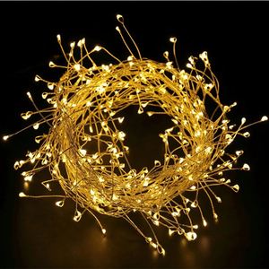 ไฟประดับตกแต่งสวนกลางแจ้งแบบสายยาว 10 ฟุต 100 หลอด LED สีวอร์มไวท์ ใช้พลังงานจาก USB พร้อมรีโมทและตัวตั้งเวลา 8 โหมด - Product Image 1