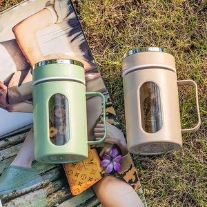 Usine <span class=keywords><strong>Pas</strong></span> <span class=keywords><strong>Cher</strong></span> Logo Personnalisé Bouteilles D'eau En Verre Poignée Étanche Tasse D'eau Chaude pour Usage De Bureau Activités De Plein Air Camping <span class=keywords><strong>Tours</strong></span> - Product Image 6