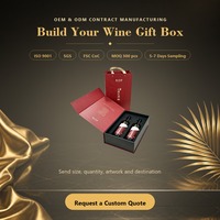 Boîte cadeau magnétique personnalisée avec logo, insert en mousse EVA pour deux bouteilles, emballage pour whisky et brandy, fabricant en gros