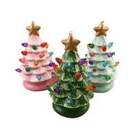 Dreifarbiger Weihnachtsbaum aus Keramik mit LED-Beleuchtung, Keramik-Weihnachtsgeschenk