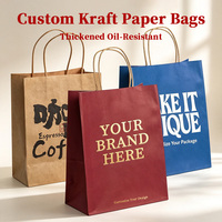 Sacs en papier kraft personnalisés avec poignée en corde marron pour boulangerie, restaurant, emballage personnalisé, sacs de courses naturels avec impression de logo