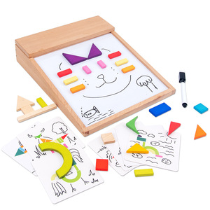 Tablero de dibujo magnético de madera con pequeños pájaros migratorios, 31x23x6cm, juguete educativo para niños, reconocimiento de formas geométricas - Product Image 5