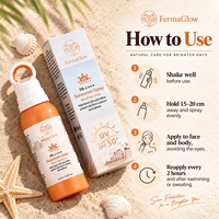 Spray solaire SPF 50+ PA++++ à large spectre, hydratant et léger, protection solaire UVA UVB pour le visage et le corps, marque privée