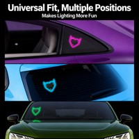 Lampe d'ambiance intérieure de voiture RGB, lumière néon solaire en forme de cœur pour fenêtre, capteurs de vibration, veilleuse automatique en ABS, fixation murale pour voiture