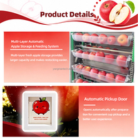 Distributeur automatique de jus de pomme frais à 100 %, en libre-service 24h/24, avec paiement par carte, pièces, billets et QR