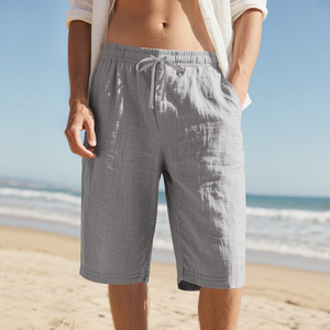 Pantalones Capri Casuales de Verano para Hombre, Hechos a Medida, Ecológicos, de Punto, con Cordón, de Secado Rápido, Transpirables, Sueltos, Rectos, Lisos, al por Mayor - Product Image 6