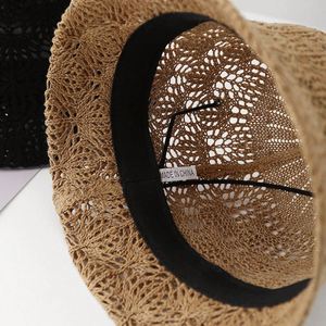 New Solid Color Simple Jacquard Knitted Hollow Out Bucket Hat Women Summer Breathable Sunshade <b>Sunscreen</b> Sun Hat - Product Image 4