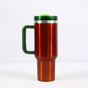 Vaso Térmico de Acero Inoxidable Transparente de 40 oz, Vaso Térmico de Gran Capacidad con Asa para Coche, Vaso Térmico con Pajita - Product Image 4