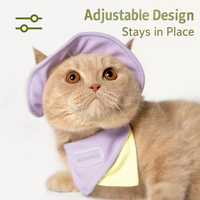 Ensemble Chapeau de Soleil et Bandana Couleur Macaron pour Animaux de Compagnie – Protection UV Estivale, Casquette et Bavoir Anti-Salive Assortis pour Chien – Accessoire d'Extérieur pour Animaux