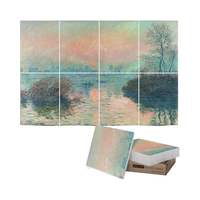 Monet_Seine Lavacourt Panneaux acoustiques modernes 48x32 Home/Office/Hotel/Apartment Wall Art Decor Sound Proof Absorbing Canvas