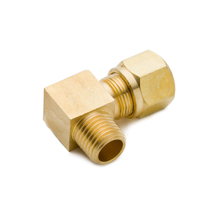 Conexiones de Latón para Aire, Nylon Dorado, Superficie Lisa, Mecanizado para Tubería, Codo Roscado Macho de 1/2" NPT 90, Alta Calidad Transkoot - Product Image 2