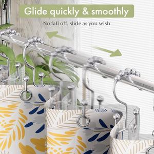 Crochets de rideau de douche doubles en acier inoxydable, résistants à la rouille - Product Image 3