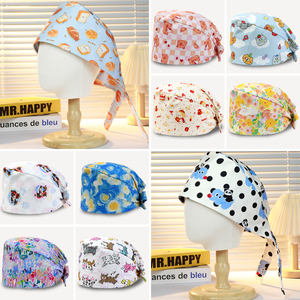 Comius Sharp Lot De 6 Casquettes Bouffant Imprimées – Bonnets De Travail Réglables En Coton Respirant Avec Bandeau Anti-Sueur Pour Hommes Et Femmes