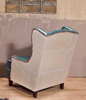 Fauteuil en cuir de luxe style aviateur rétro industriel, idéal pour salon, chambre ou hôtel